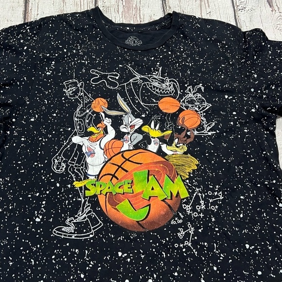 Space Jam Cartoon Basketball Sports Graphic Crewneck Tee Top Shirt - Picture 5 of 7